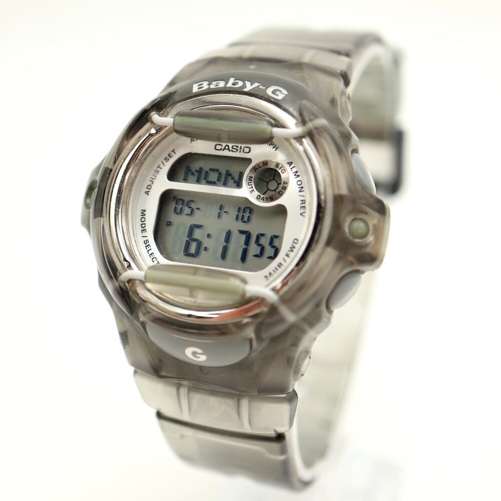 Casio Baby G Shock Clear Gray 43mm Digital Watch Animal BG169R w New Battery